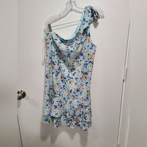 BCBG one shoulder Spring floral dress
